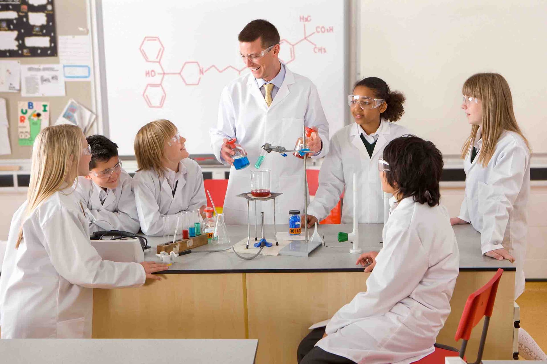 Chemical reaction in a laboratory