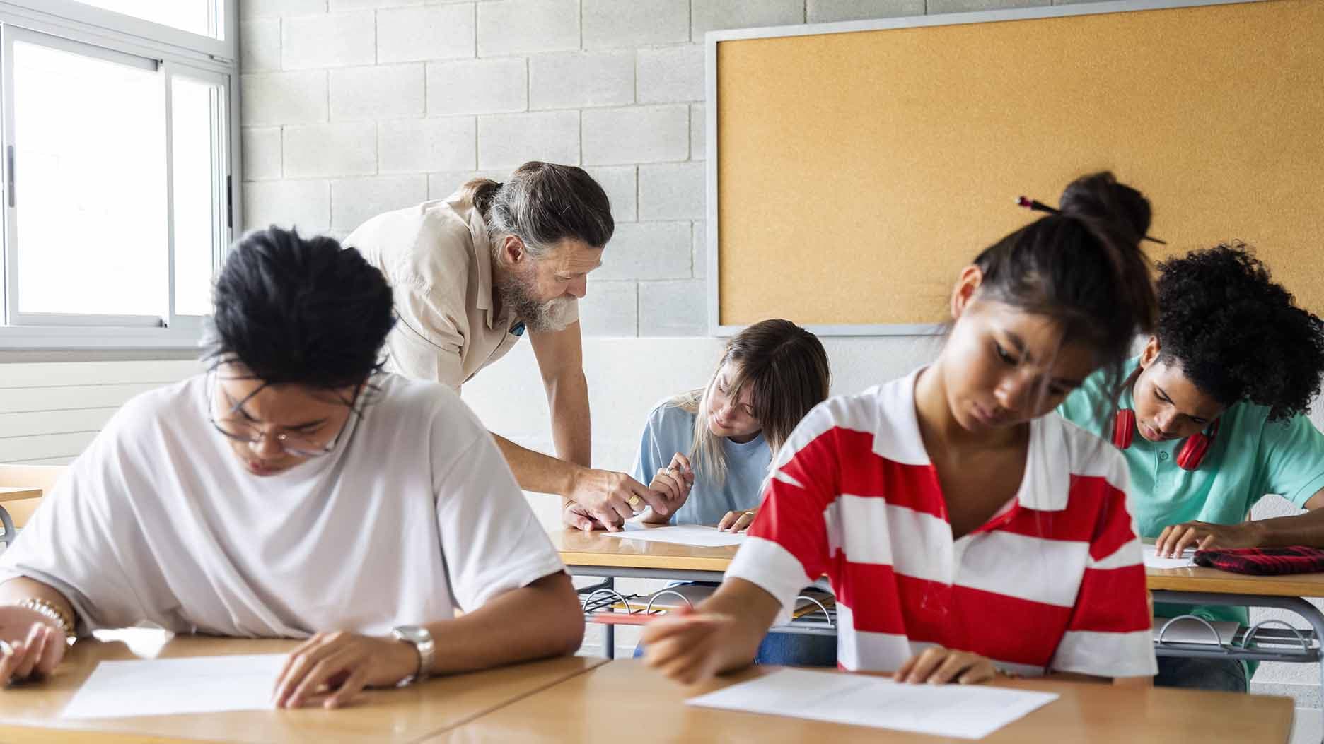 A student studying for the SAT