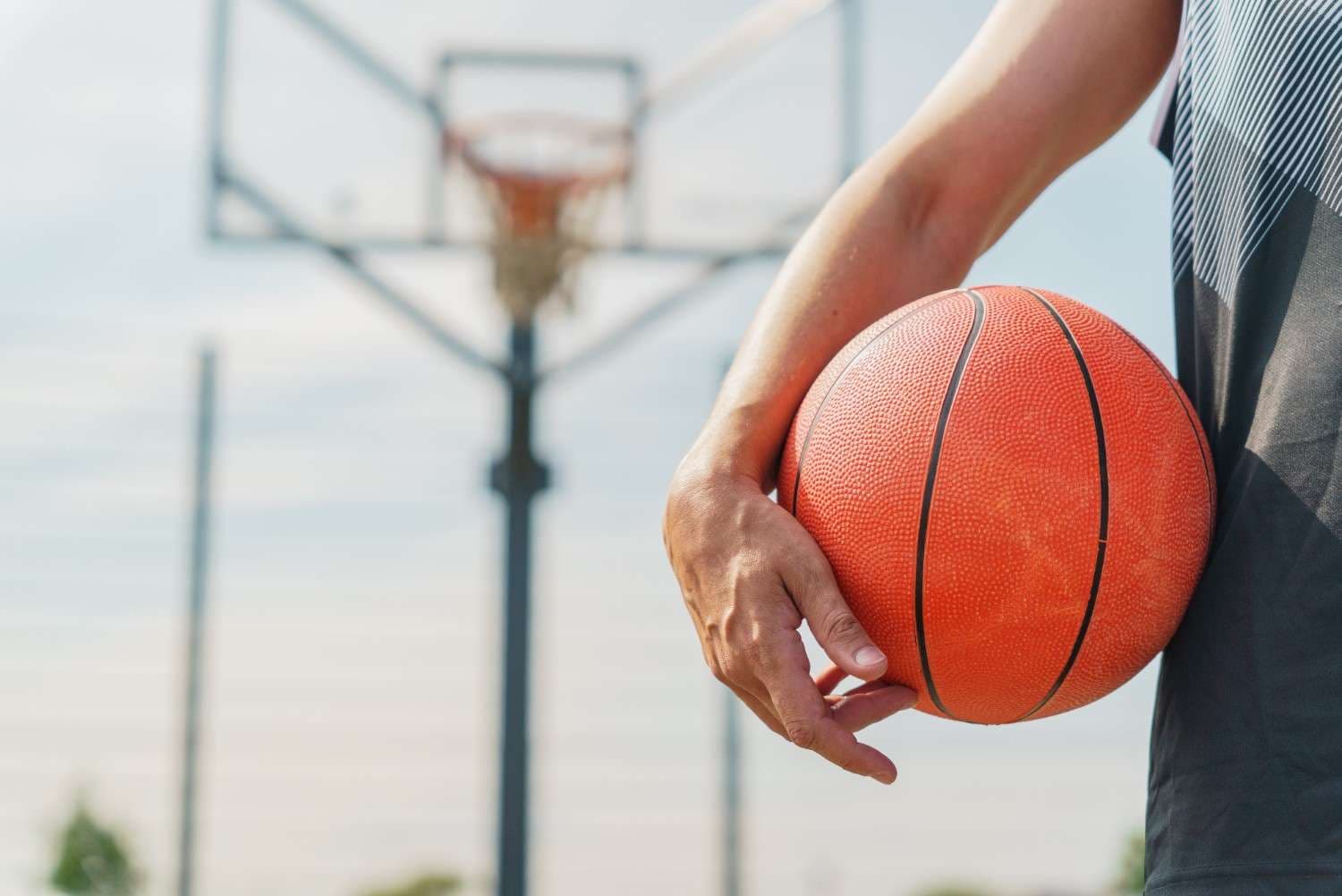 A basketball player shooting a hoop