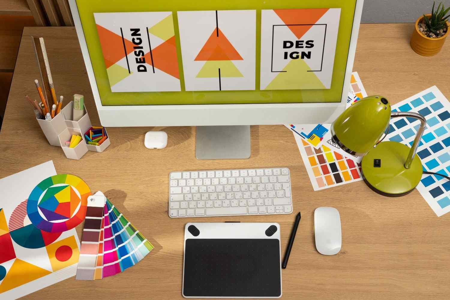 A graphic designer working on creative projects