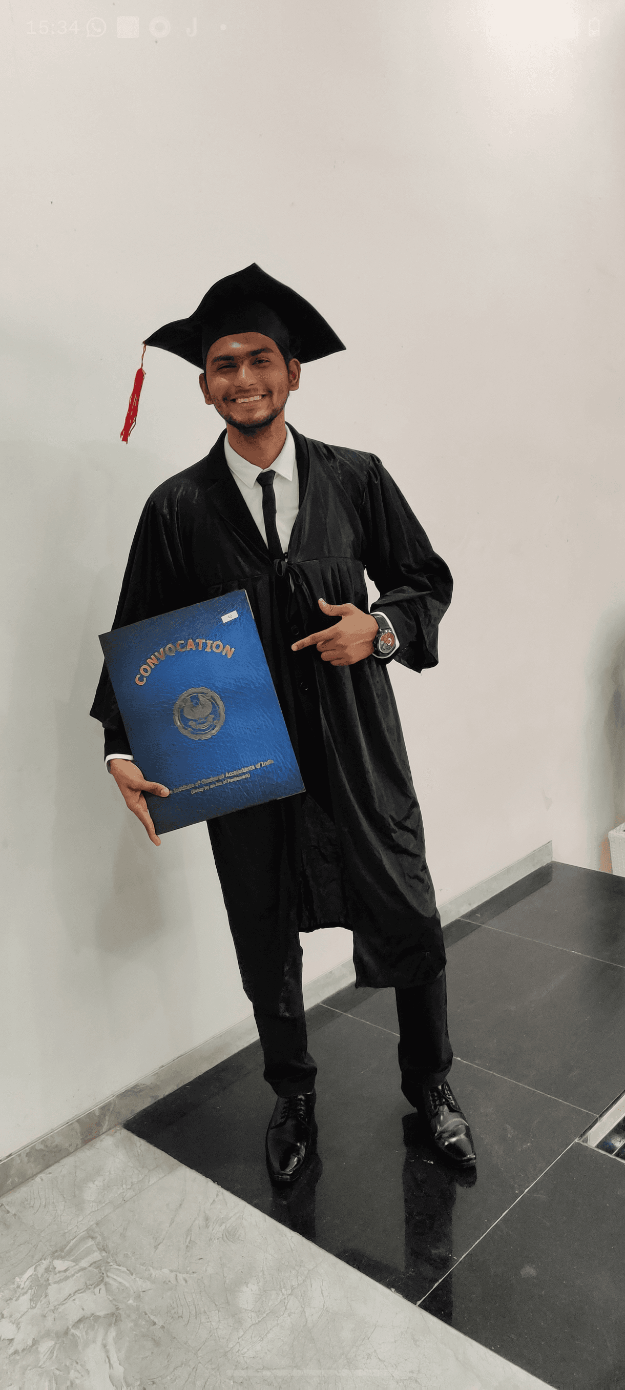 Graduation ceremony photo of Ca Shubham  