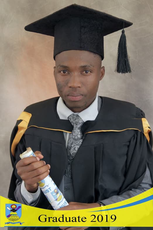 Graduation ceremony photo of Mcebisi 