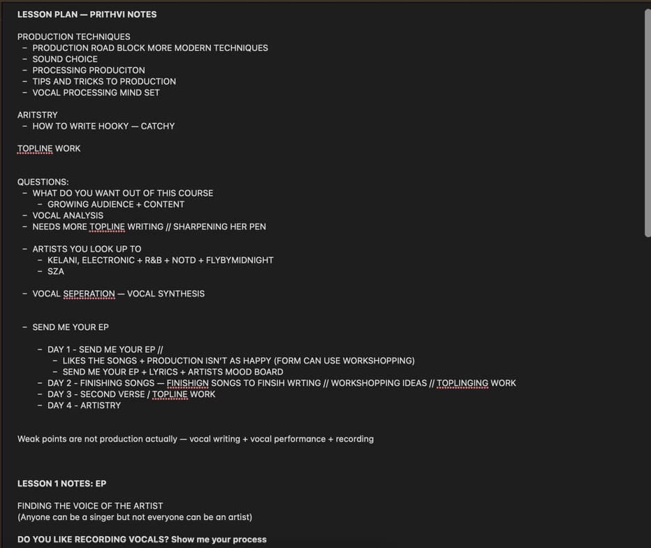 Singing learning materials by Thomas 