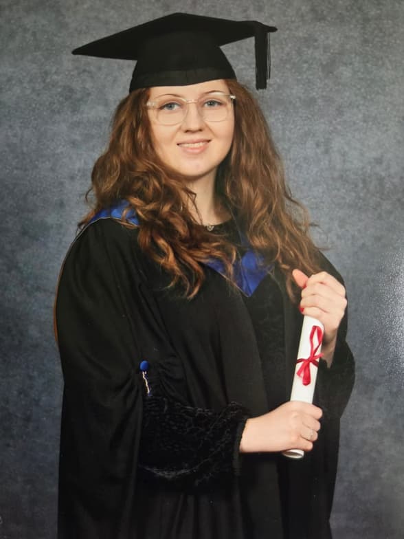 Graduation ceremony photo of Ashley 