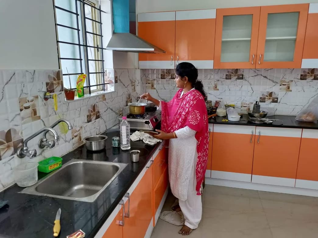 Padmaja enjoying a hobby outside teaching 
