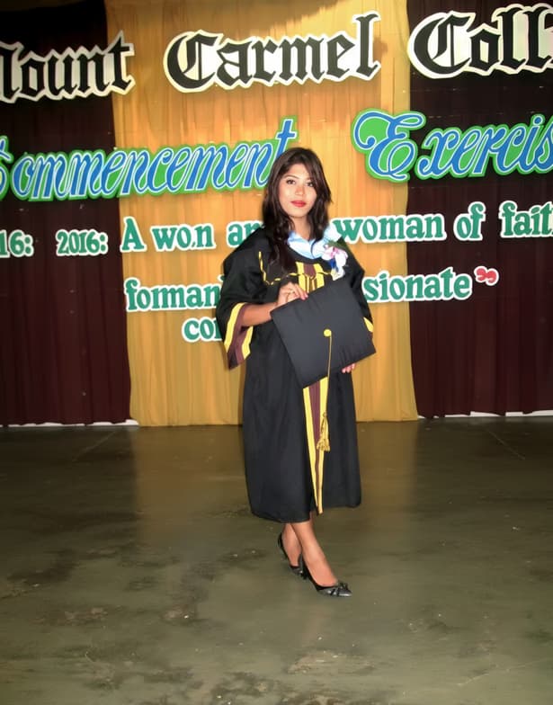 Graduation ceremony photo of Meriam  
