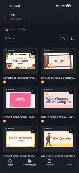 ESL learning materials by Cristina  