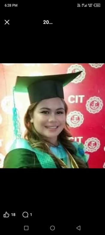 Graduation ceremony photo of Shiela 