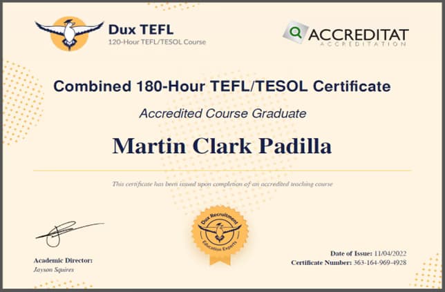 Verified degree or teaching certification of Martin Clark 
