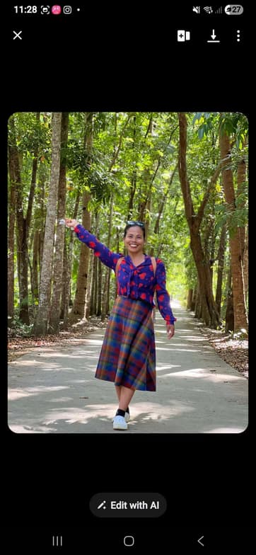 Travel snapshot of Evangeline during a trip 