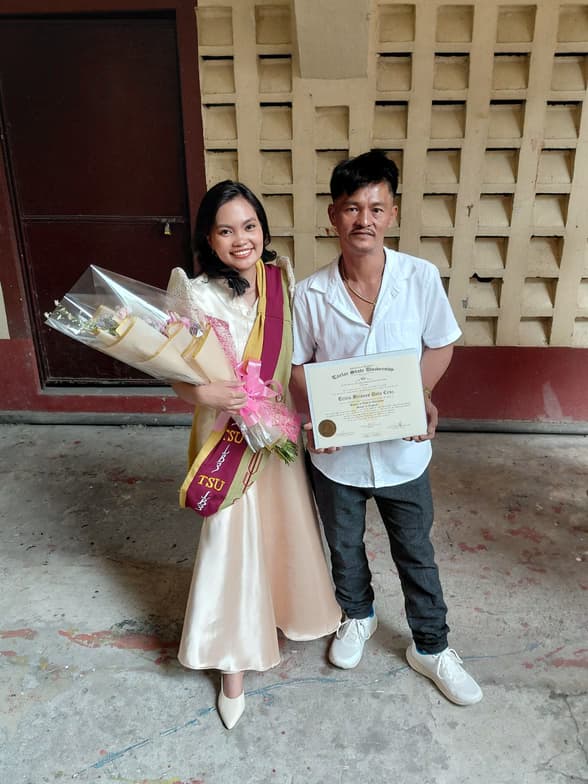 Graduation ceremony photo of Tricia  