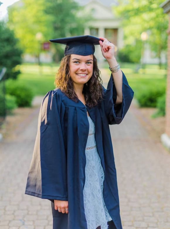 Graduation ceremony photo of Megan 