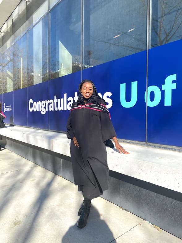 Graduation ceremony photo of Michelle 