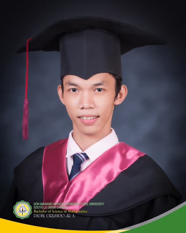 Graduation ceremony photo of Orlando Jr. 