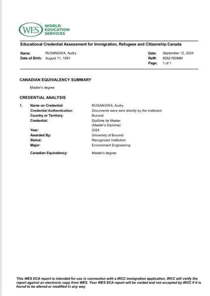 Verified degree or teaching certification of Audry 