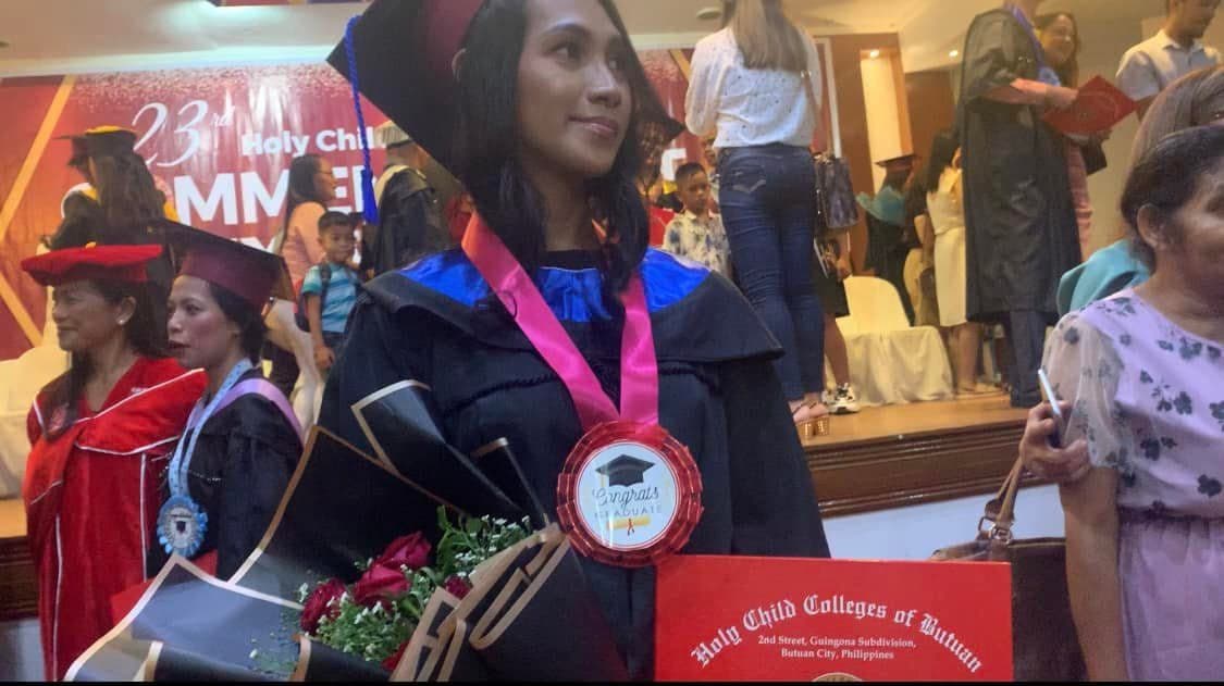 Graduation ceremony photo of Rowel 