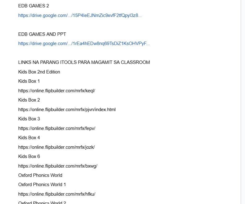 ESL learning materials by Michelle 