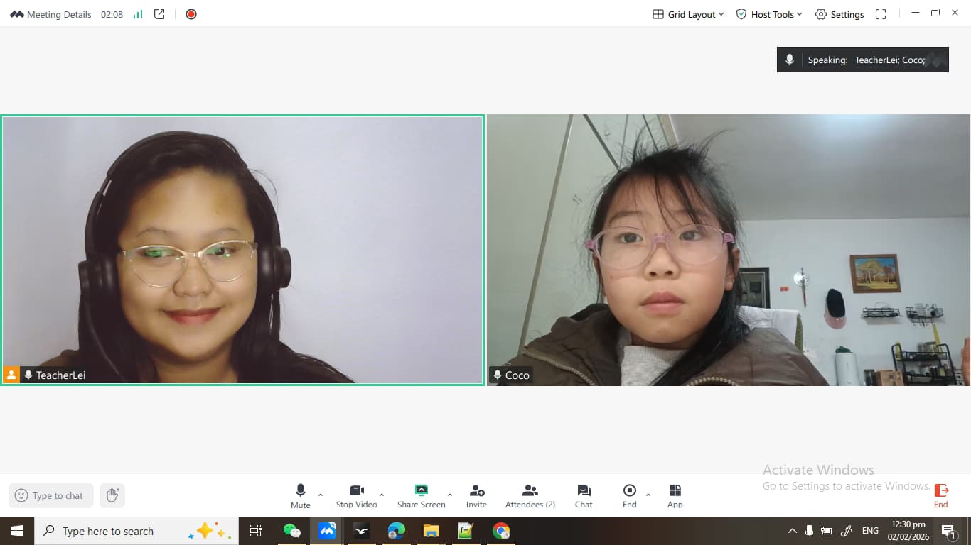 Leah conducting a lesson 