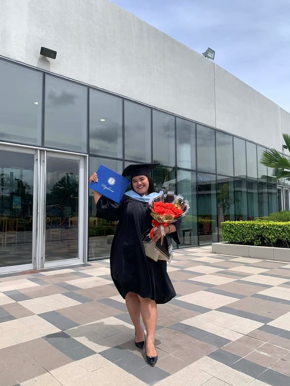 Graduation ceremony photo of Reyzel Jane 