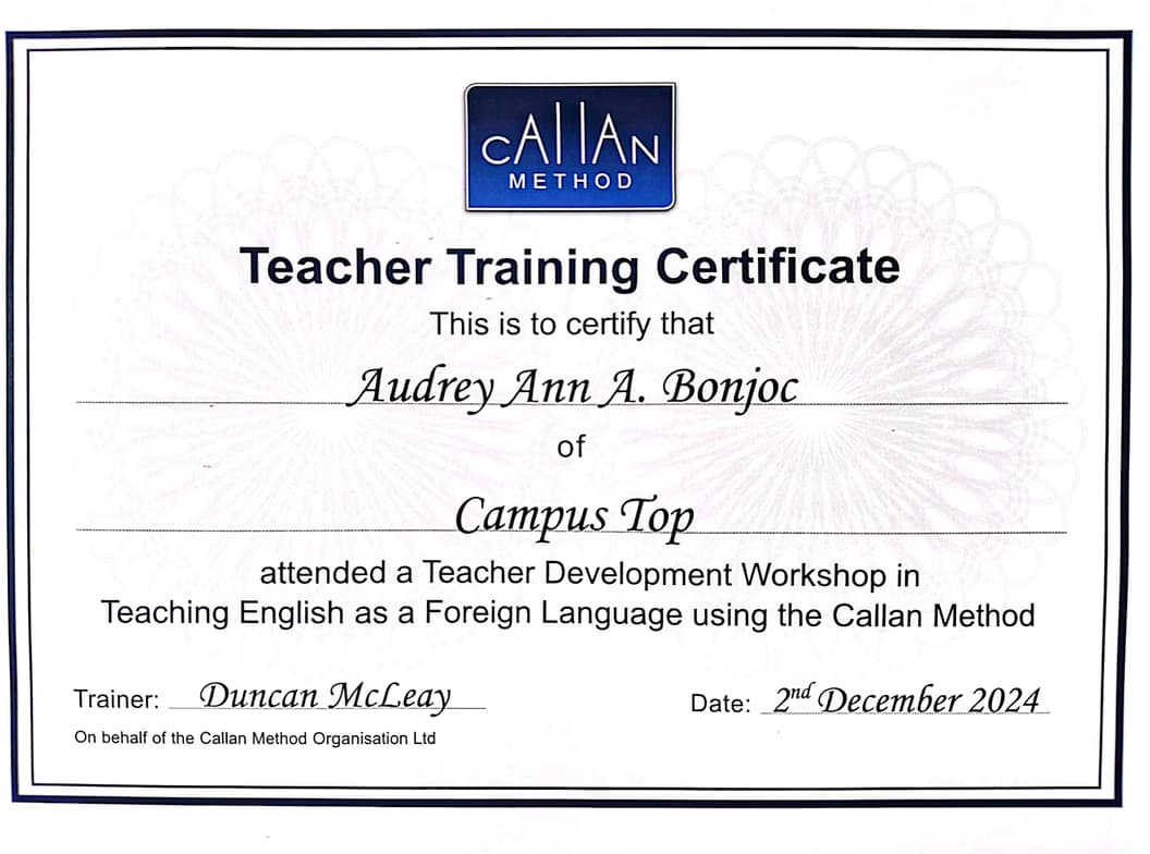 Verified degree or teaching certification of Audrey Ann 