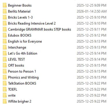 English learning materials by Ariane 