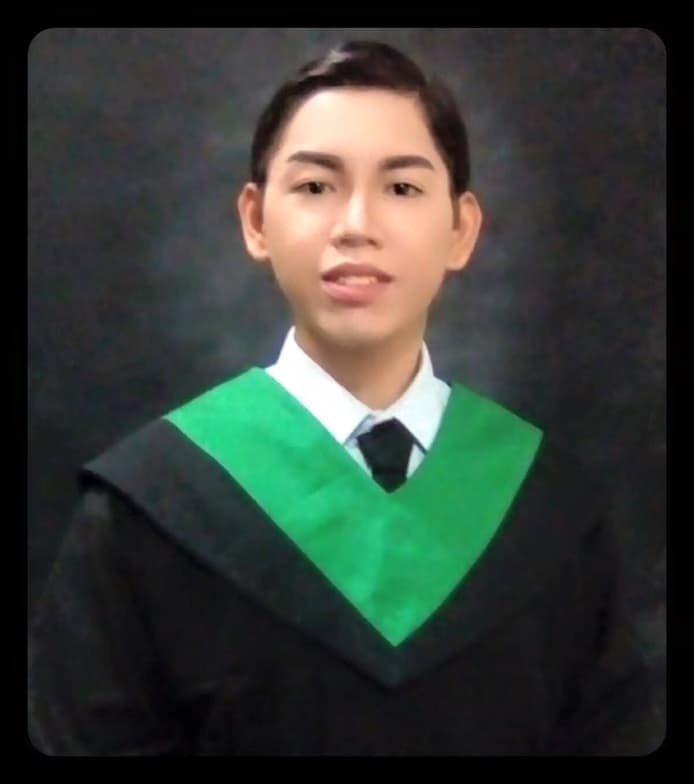 Graduation ceremony photo of Manolito Jr 