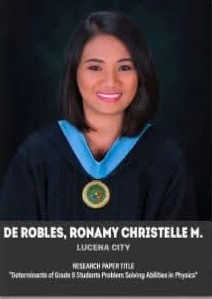 Graduation ceremony photo of Ronamy Christelle  
