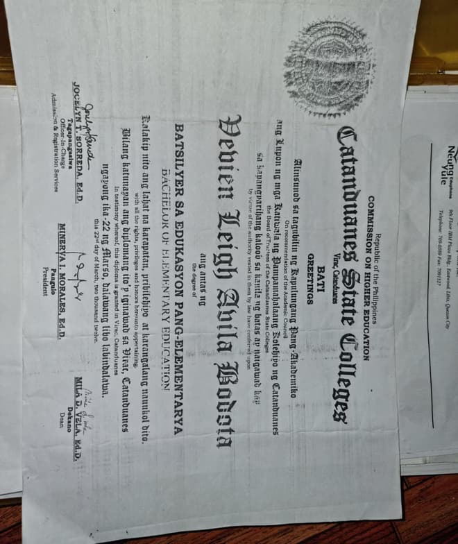 Verified degree or teaching certification of Vevien leigh 