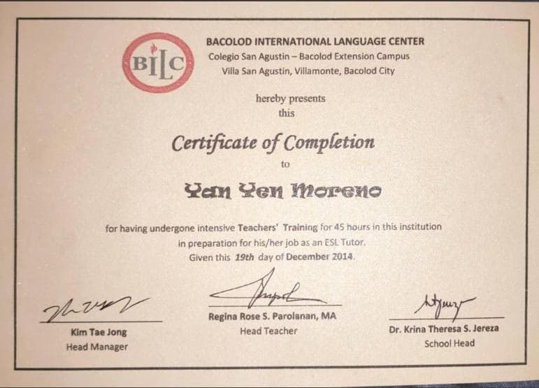 Profile photo of YAN YEN, ESL tutor at Wiingy 