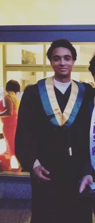 Graduation ceremony photo of Luis 