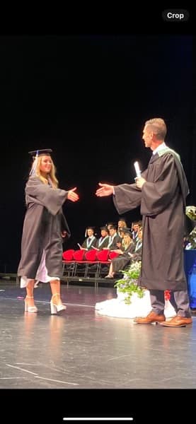 Graduation ceremony photo of Shelby  
