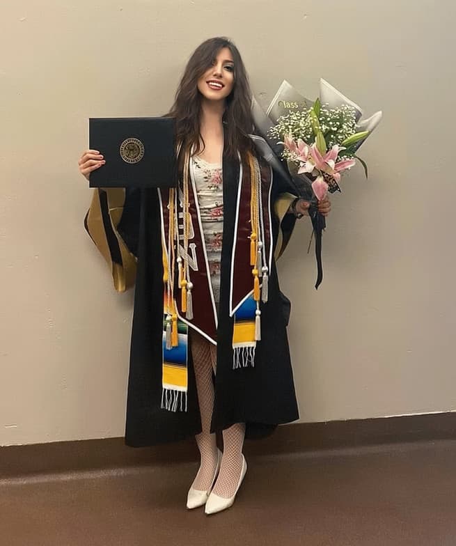 Graduation ceremony photo of Cecelia 