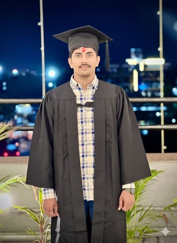 Graduation ceremony photo of Tejas 