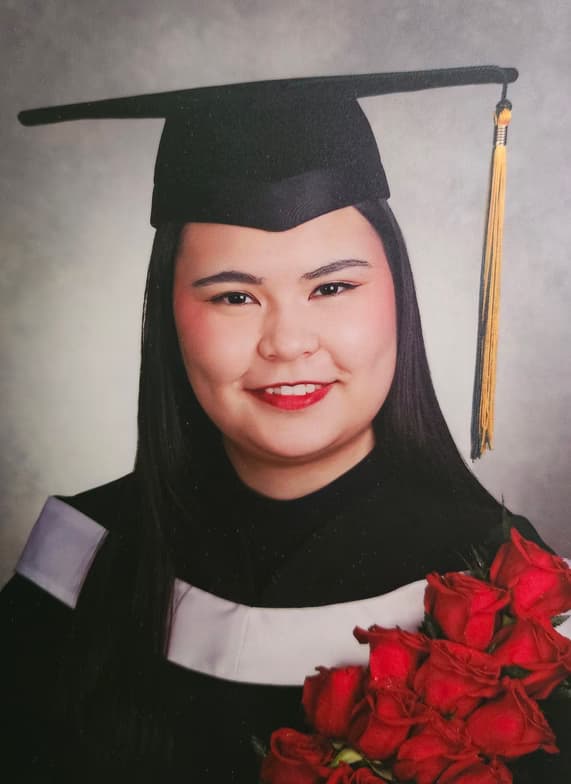 Graduation ceremony photo of Isabelle 