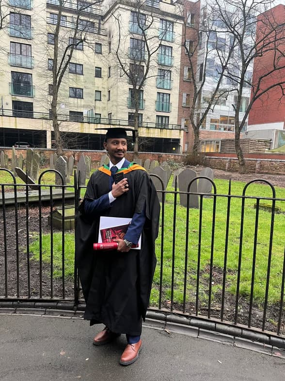 Graduation ceremony photo of Denny 