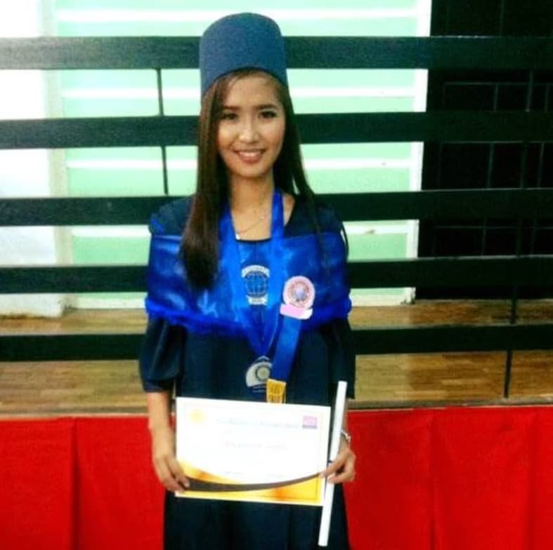 Graduation ceremony photo of Jovelyn 