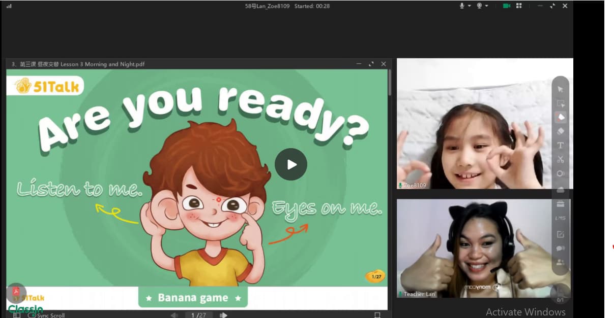 Lanie conducting a lesson 