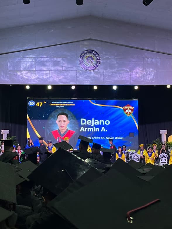 Graduation ceremony photo of Armin 