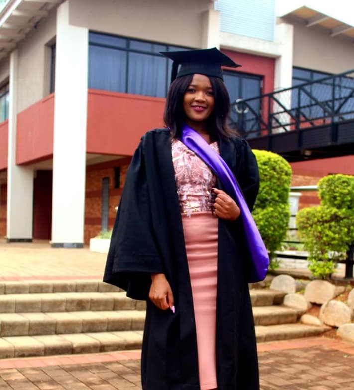 Graduation ceremony photo of Thandeka 