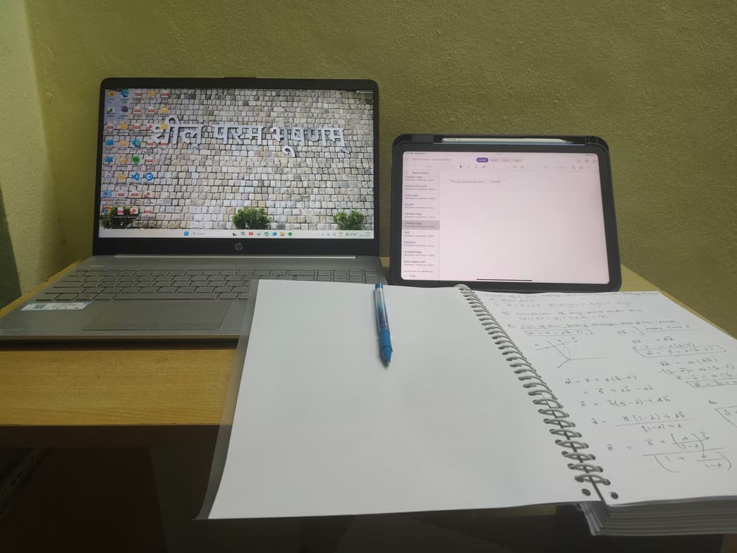 Teaching setup of Abhishek for private tutoring 