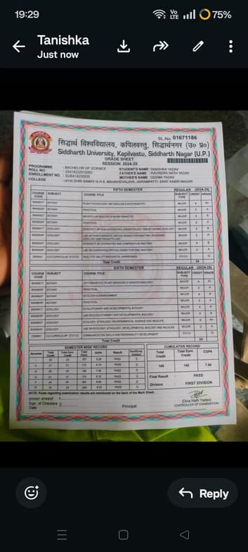 Verified degree or teaching certification of Tanishka  