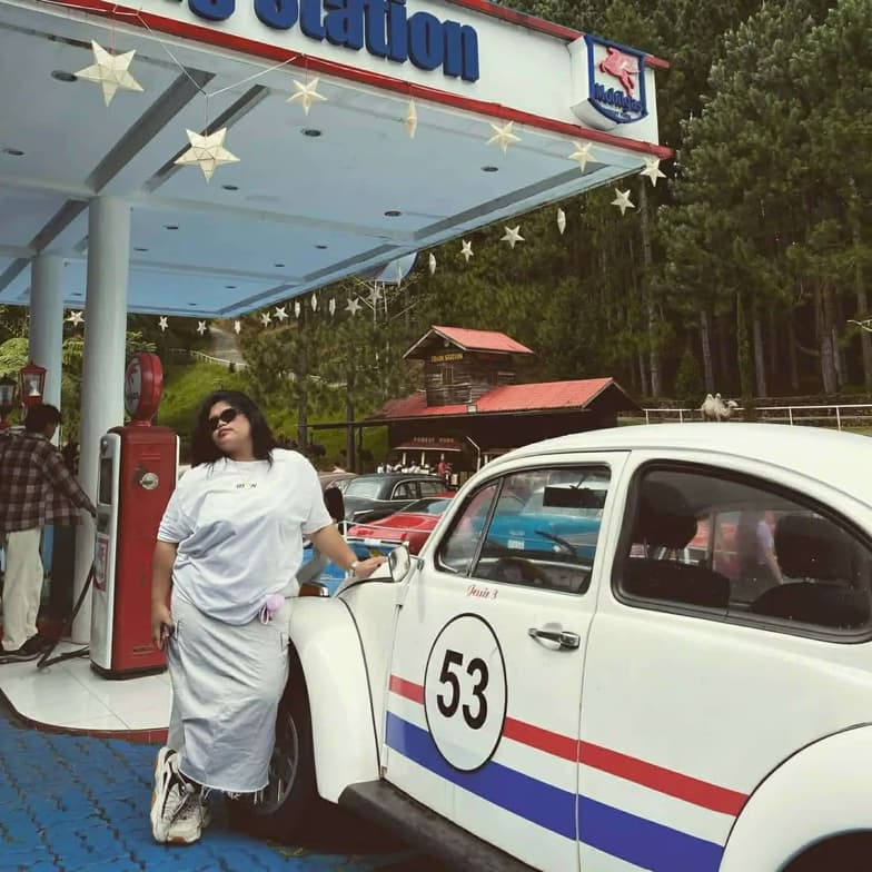 Travel snapshot of Mary during a trip 