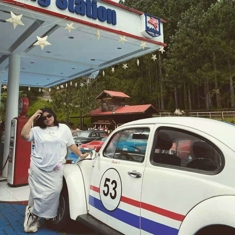 Travel snapshot of Mary during a trip 