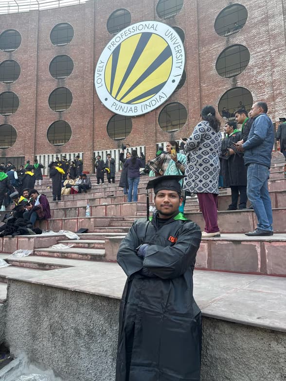 Graduation ceremony photo of Ishu  