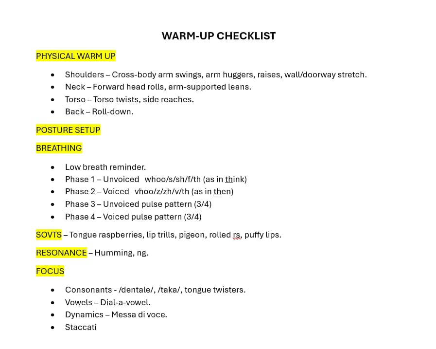 Singing learning materials by Louise 