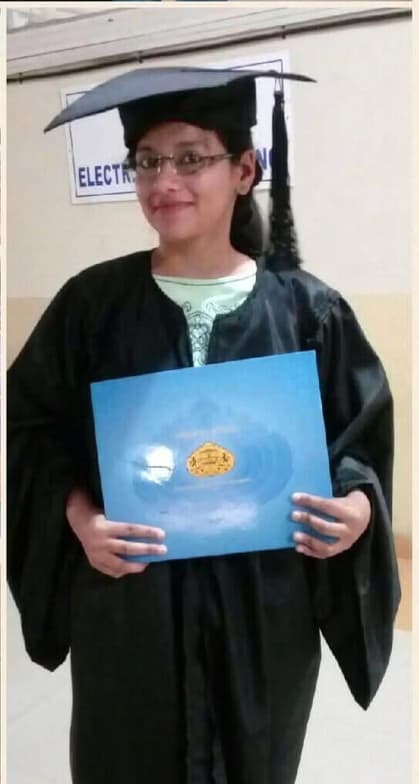 Graduation ceremony photo of Tulika 