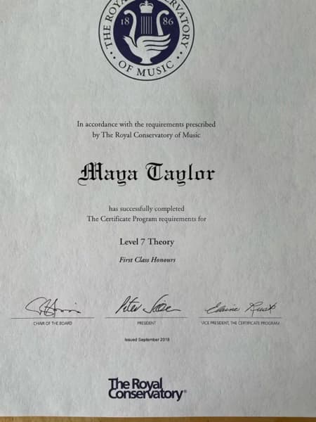 Verified degree or teaching certification of Maya 