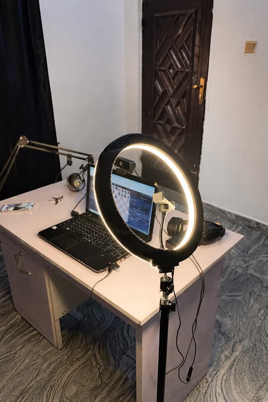 Teaching setup of Kim for private tutoring 