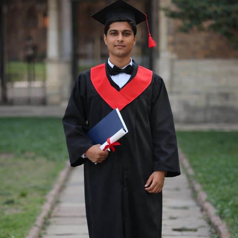 Graduation ceremony photo of Aashish 