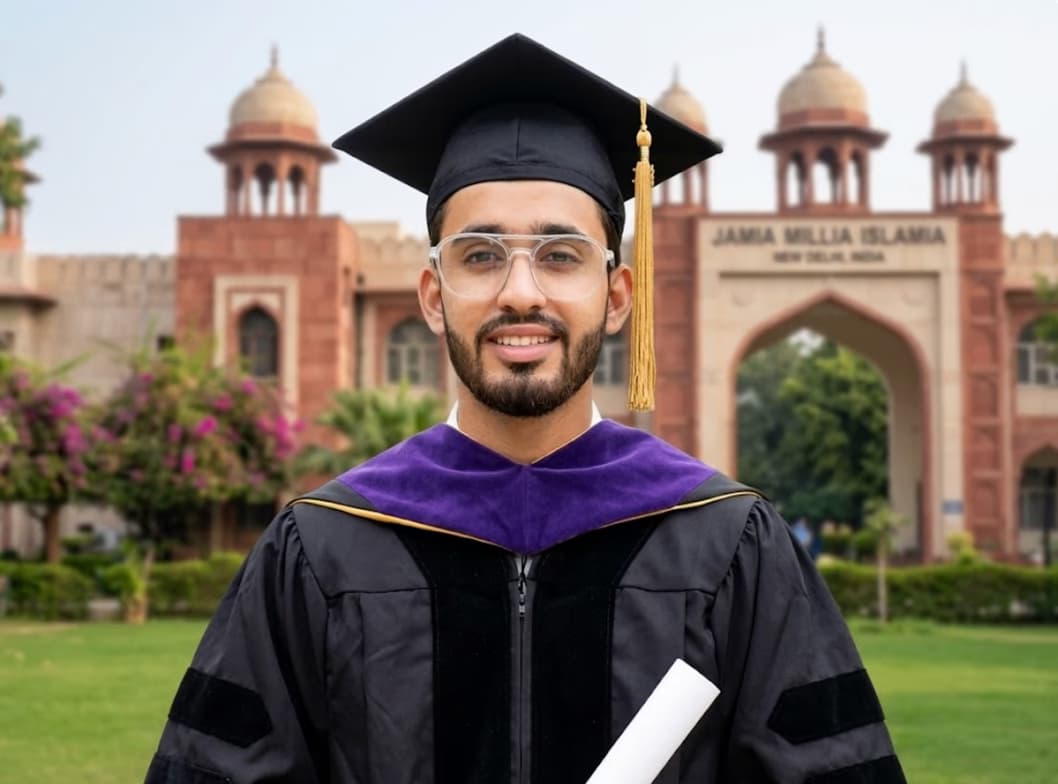 Graduation ceremony photo of Zubair 